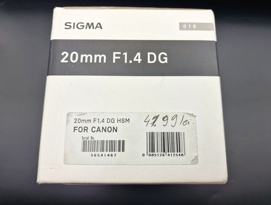 Obiectiv Sigma 20mm f/1.4 DG HSM Art (Canon) I* FACTURA*