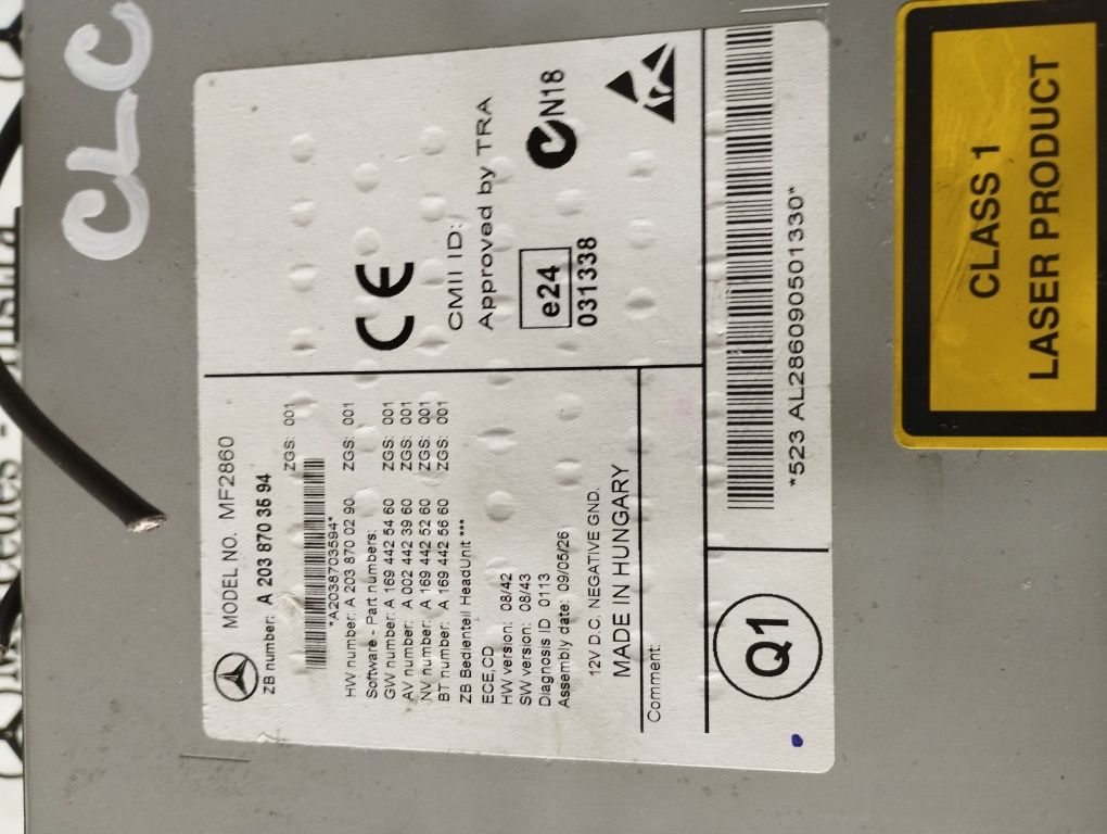 CD - Radio за Mercedes-benz CLC-CLASS (CL203)