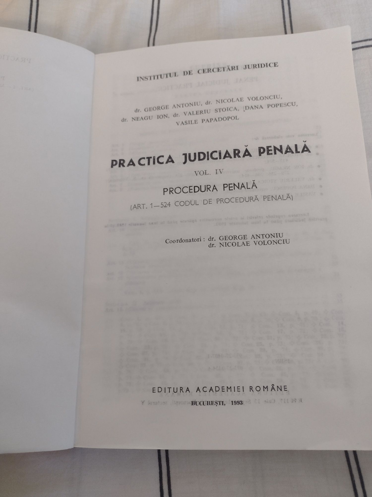 Practica judiciara penală vol IV Ghe. Antoniu, N. Volonciu