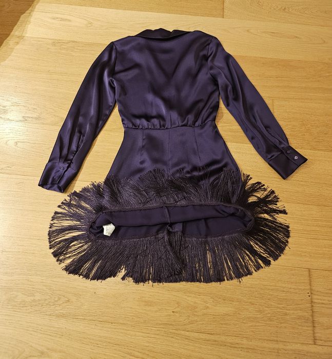 ZARA GLAMOROUS официална коприна рокля S