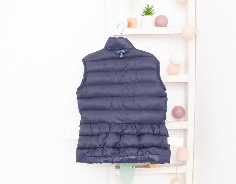 Polo Ralph Lauren оригинално пухено яке за момиче синьо пеплум стил 7г