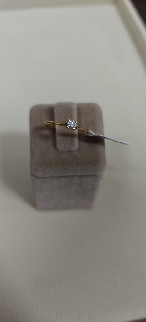 Inel logodna aur 18k 1.86gr diamant natural 0.13ct (r)