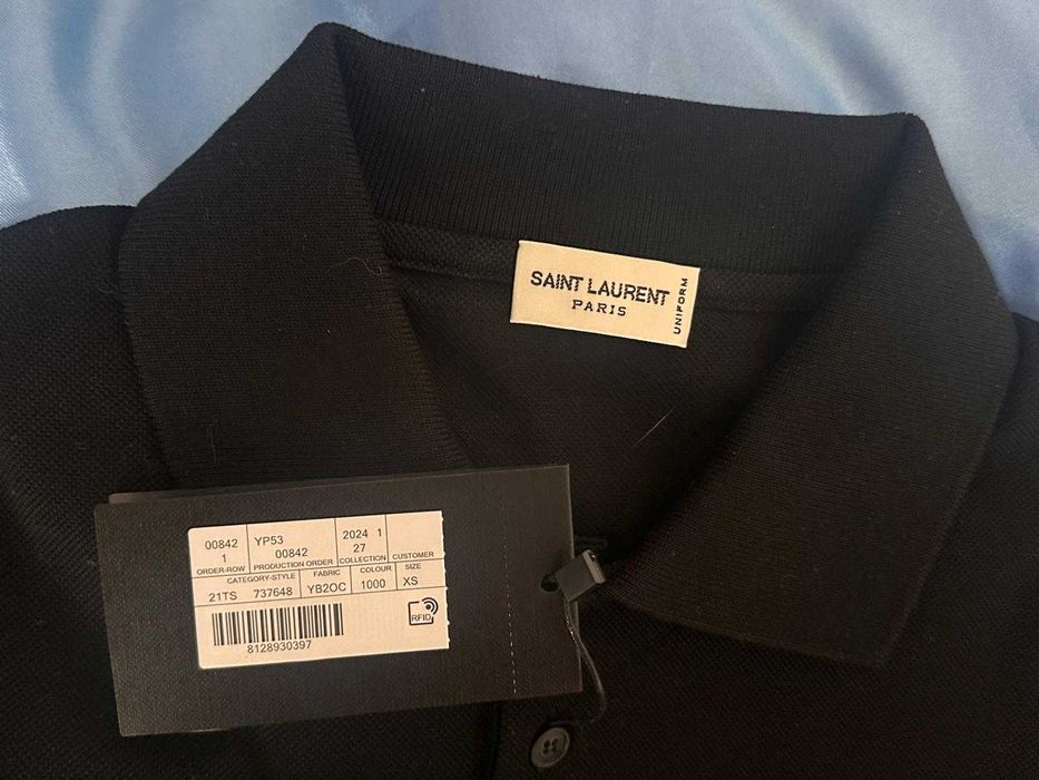 Saint Laurent: Cassandre Polo Shirt in Cotton Piqué