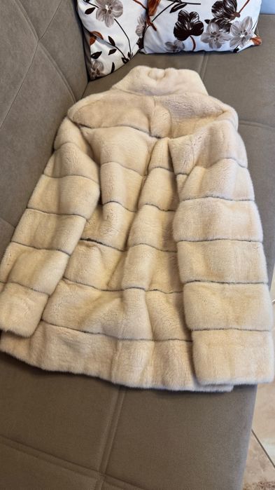 #101 Палто от норка.XL.Визон.Яке от норка.Естествена кожа с косъм.