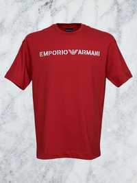 Emporio Armani червена тениска със ситна БРОДЕРИЯ на гърдите S M XXL