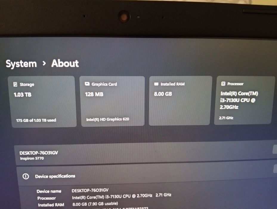 Laptop Dell inspirion 17 5770