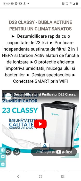 Dezumidificator și purificator aer