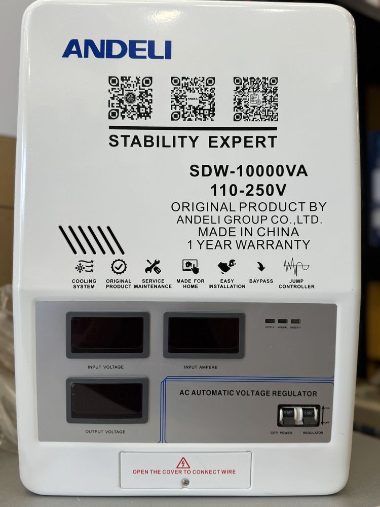 Продаю Стабилизатор напряжения АНДЕЛИ/ANDELI-с QR-код-SDW-10KVa 220V
