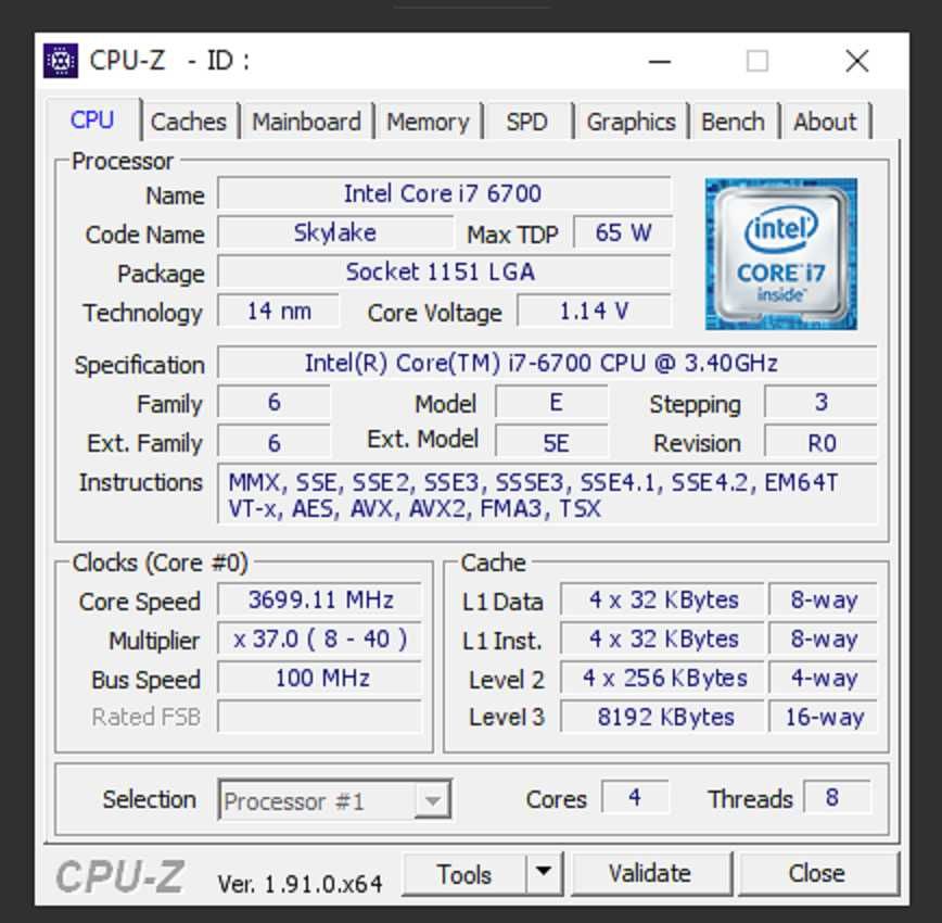 procesor Intel Core i7 6700 Skylake,   soket 1151