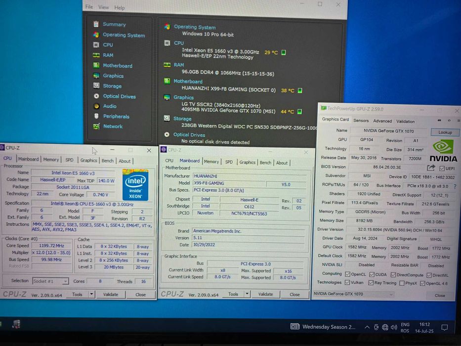 PC Gaming | Xeon | 96GB Ram | Msi GTX 1070