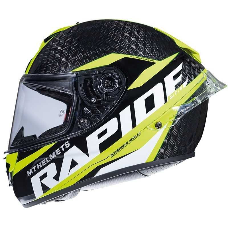 Мото каска MT Rapide Pro Carbon Carbon Fluo мотор писта пистов ПРОМО!