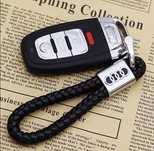 Breloc piele impletit Audi S line A1 A3 A4 A5 A6 A8 S4 S6 roșu negru