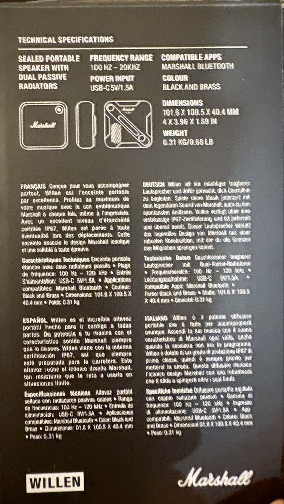 Marshall Willen безжична аудио колонка