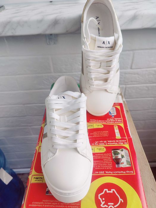 Armani ExchangeXDX027 - Alb / Auriu Pantofii sport casual