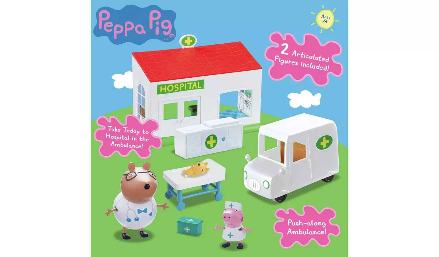 Пепа Пиг Peppa Pig Болница Медицински център с 2 фигури Оригинален