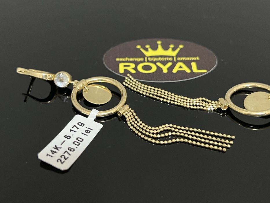 Bijuteria Royal CB : Cercei lungi aur 14k 6,17 grame