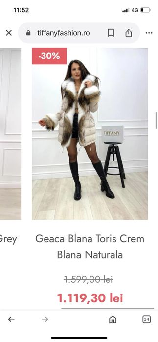 Parka blana natural vulpe