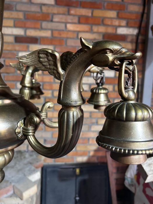 Candelabru 6 brate alama bronz vintige
