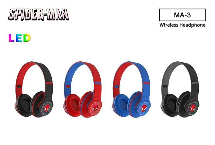 Безжични Светещи Bluetooth слушалки Спайдърмен Spiderman