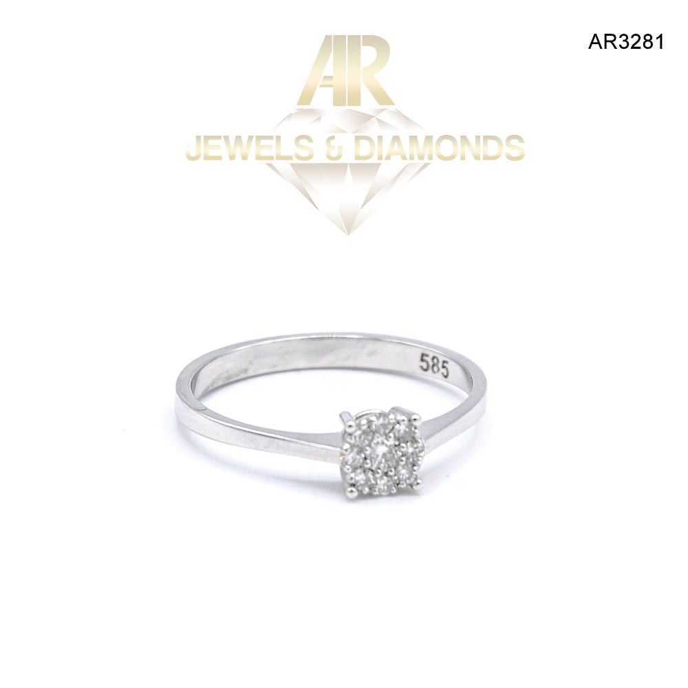 Inel Aur Alb 14 K cu DIAMANTE model deosebit ARJEWELS