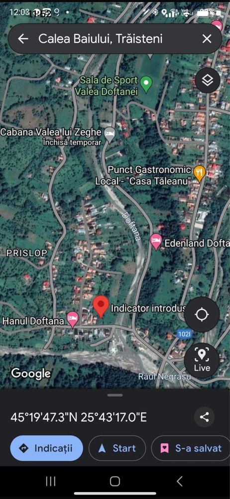 Teren 1000 mp  valea doftanei traisteni