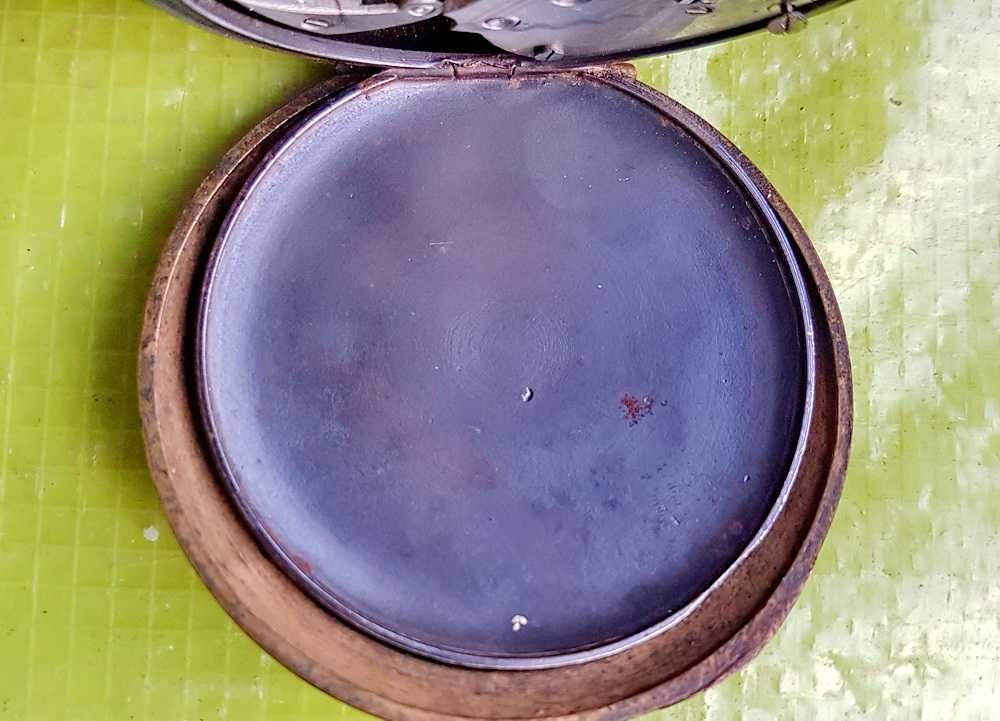G272-Ceas buzunar mare vechi REGULATEUR sigla cu Tren bronz si metal