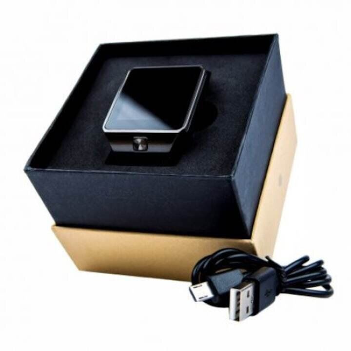Смарт часовник, Smart Watch Black DZ09 със сим карта и камера, Черен
