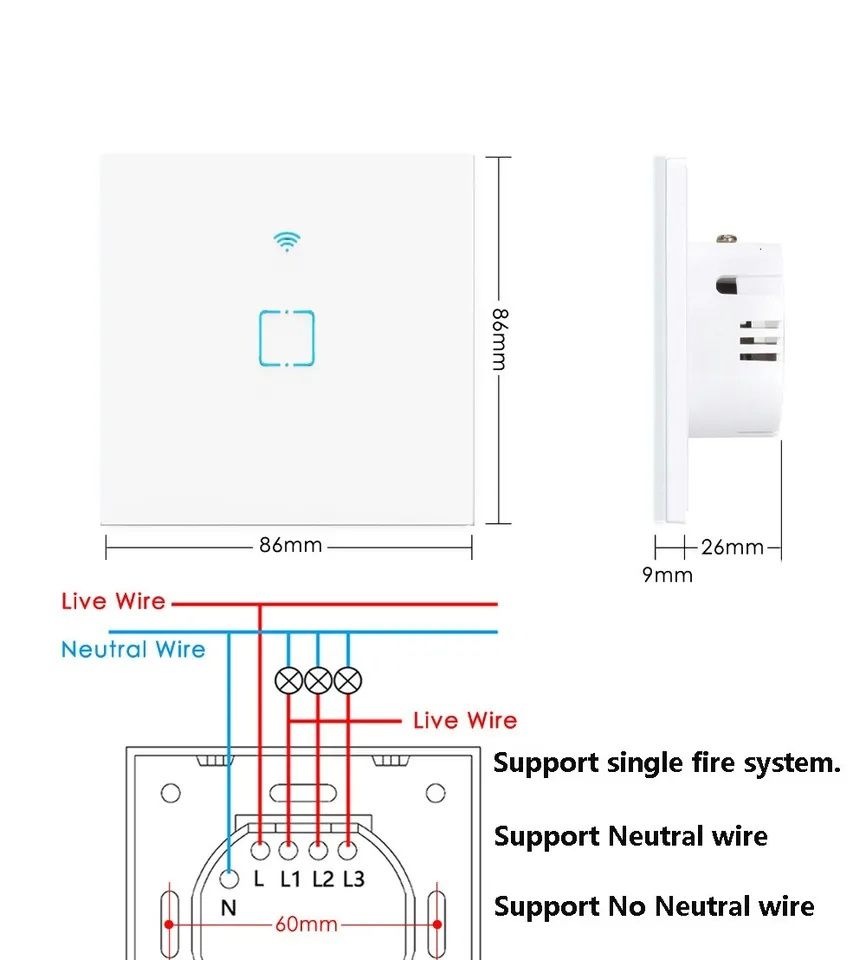 Смарт wifi сензорен ключ за осветление