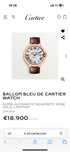 Златен дамски часовник Cartier Blue Ballon