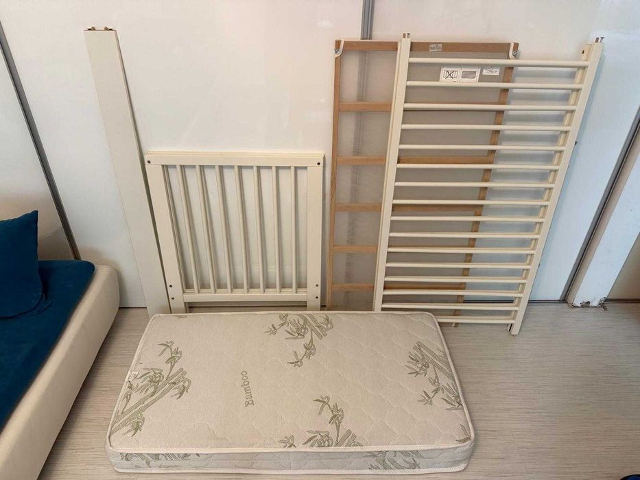 Patut Alb GULLIVER Ikea + Saltea copii Ortopedica Bio Cocos