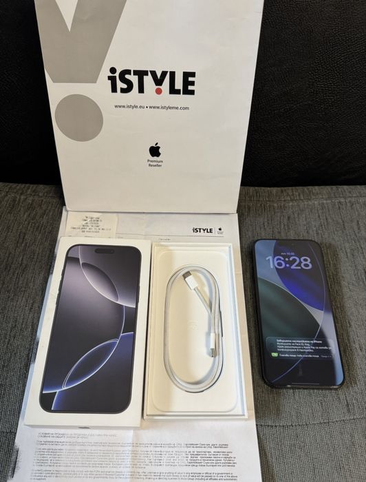 КАТО НОВ 256GB iPhone 16 Pro Max iStyle Гаранция 2026г. Black