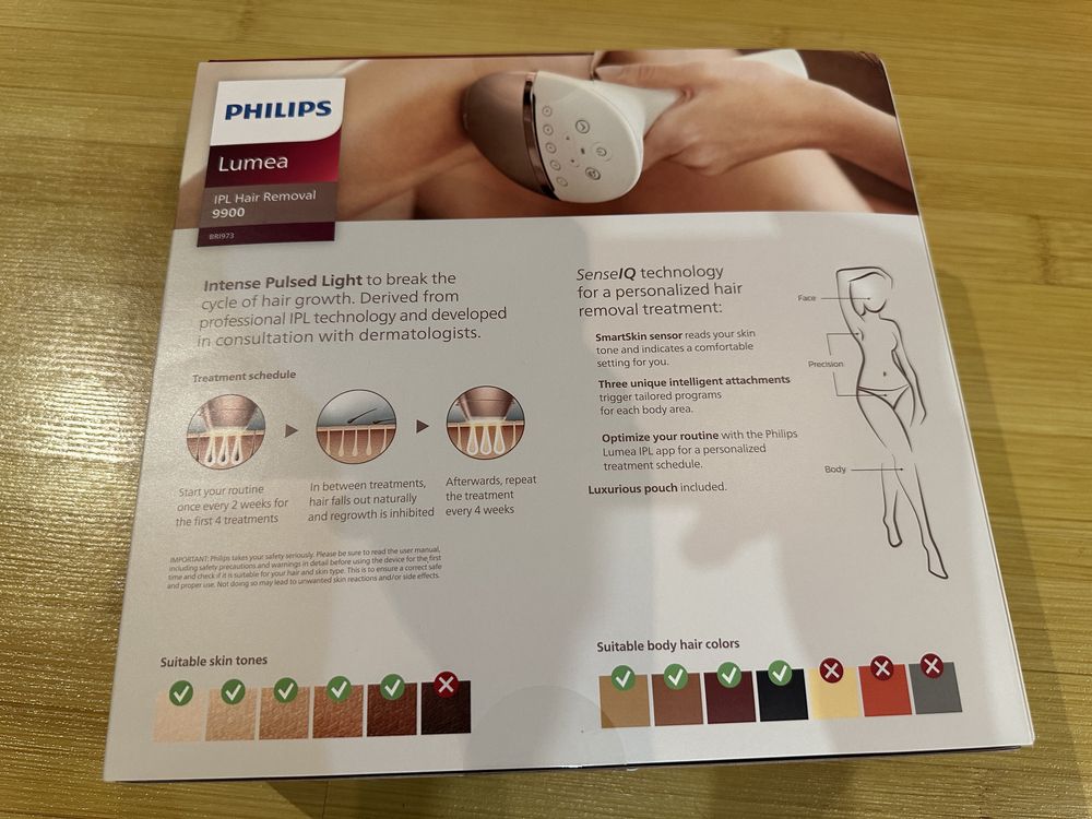 Epilator NOU IPL Philips Lumea Seria 9900 BRI973/00 450.000 impulsuri