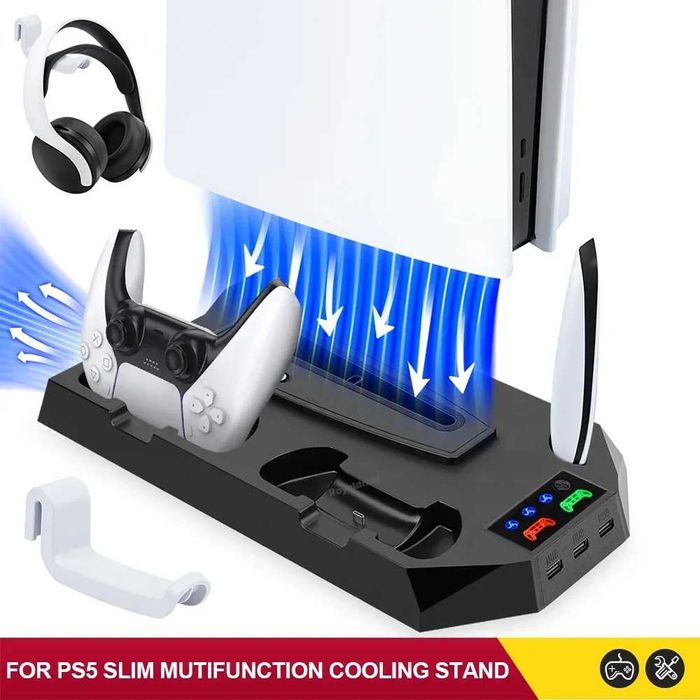 Stand consola cu racire si USB dock incarcare manete PlayStation 5 PS5