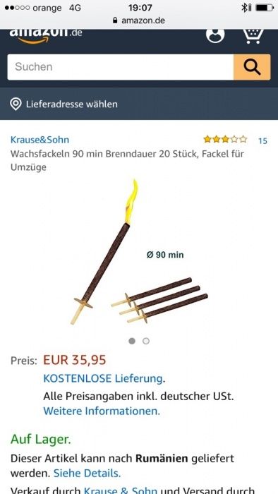 Torță făclie ceară