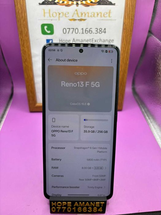 HOPE AMANET P2-Oppo reno 13f 256 GB/8 RAM