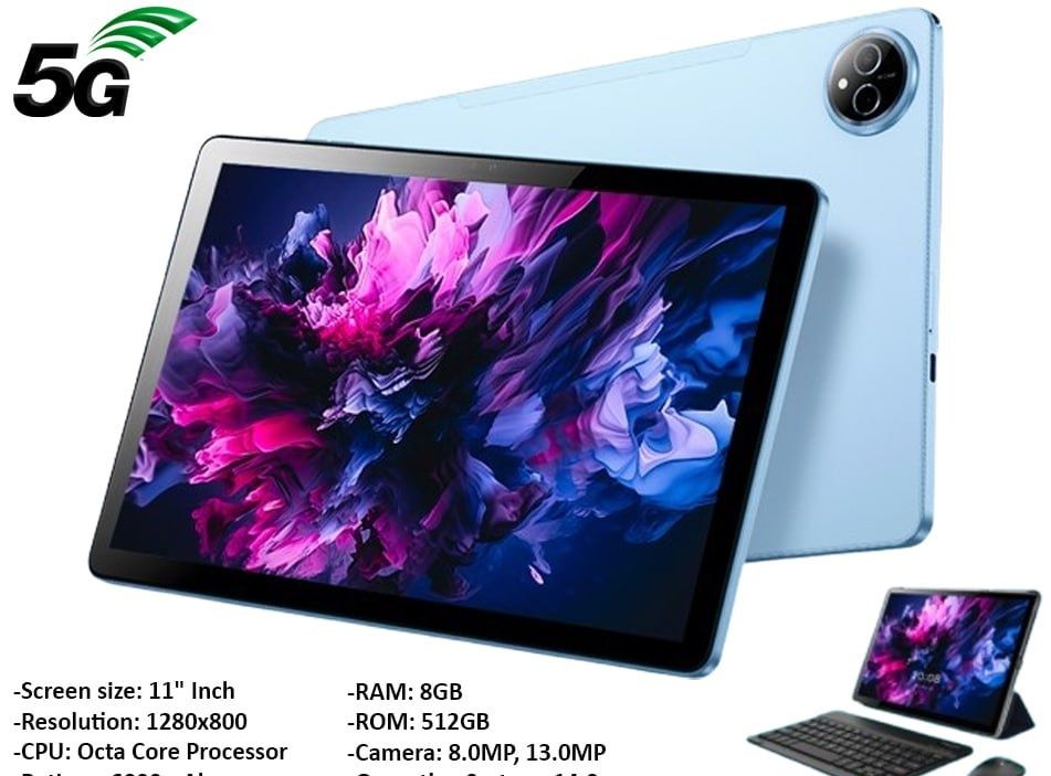 Planshet OTEETO TAB14 5G 8/512  11 клавиатураси билан
8GB+512GB - gra