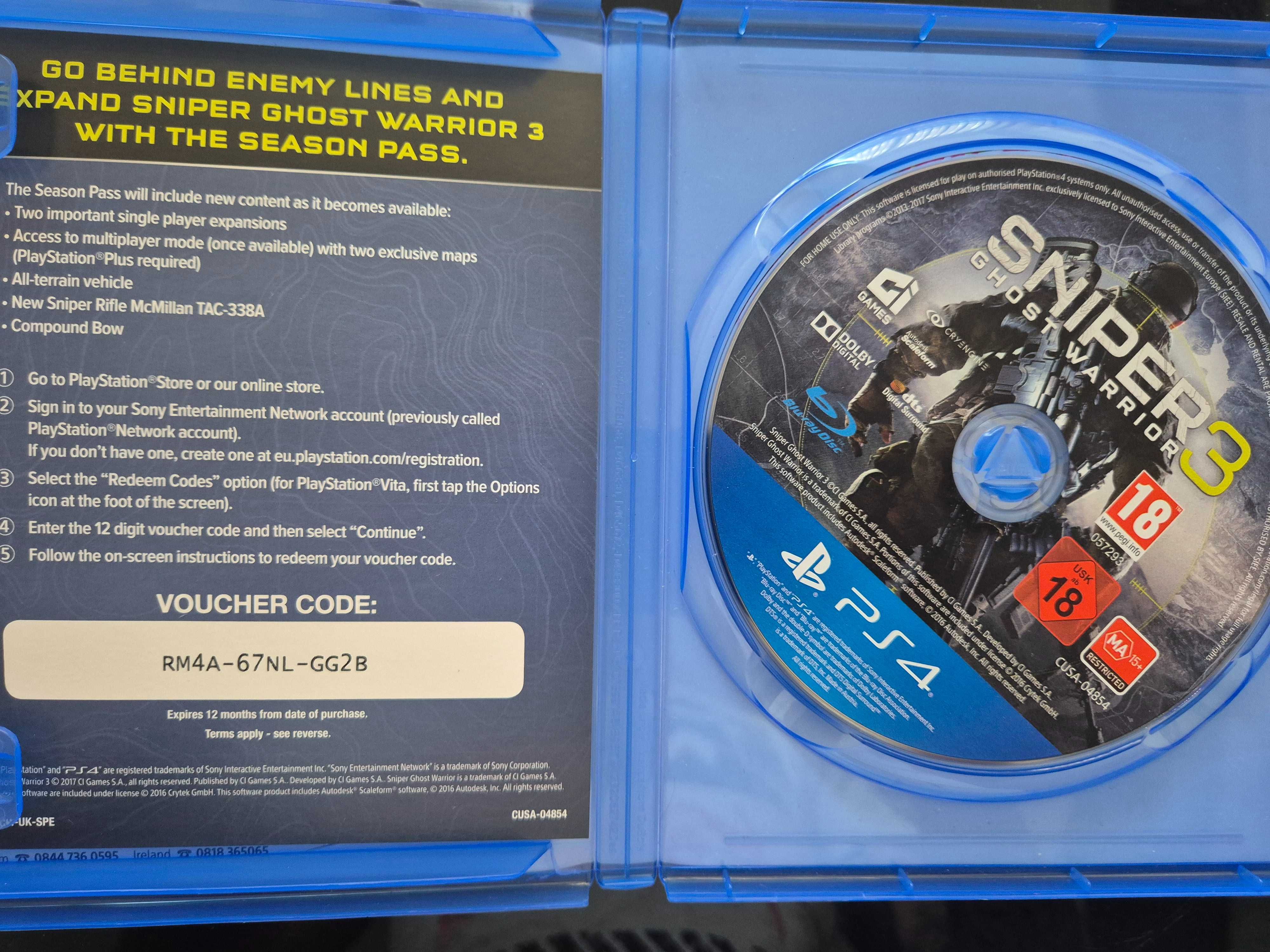Sniper 3 Ghost Warrior plastation 4 Game