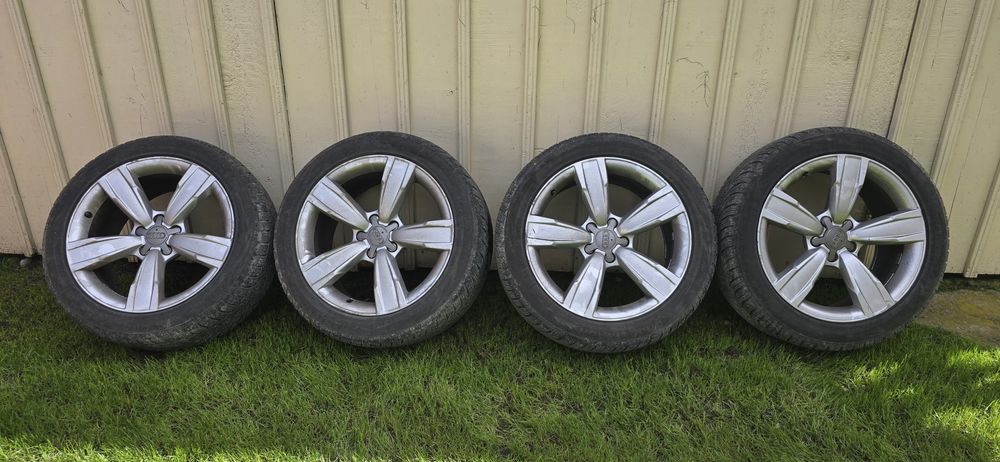 Set 4 jante 18 Aud 5x112 + anvelope iarna 245/45/18