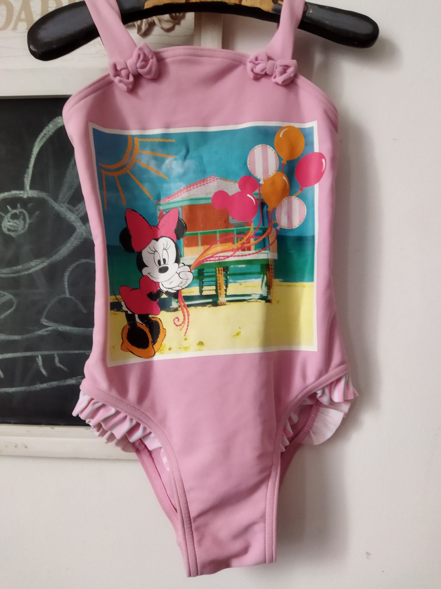 Costum de baie roz cu Minnie Mouse George fetițe 4-5 ani 110