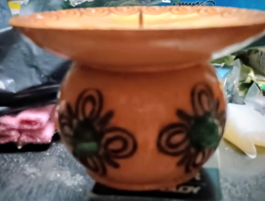 Оригинален свещник ръчна изработка с инкрустации