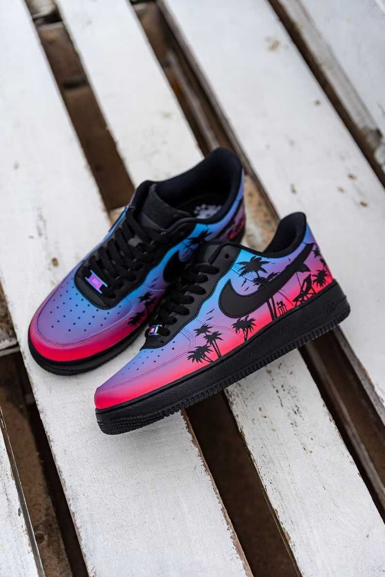 Custom Adidasi Nike Air Force 1 , Miami Sunset 38 39 40 41 42