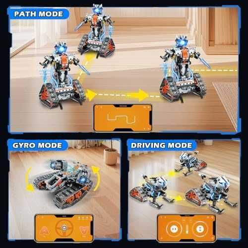 Нов 5 в 1 робот конструктор с LED и APP управление, подарък за деца