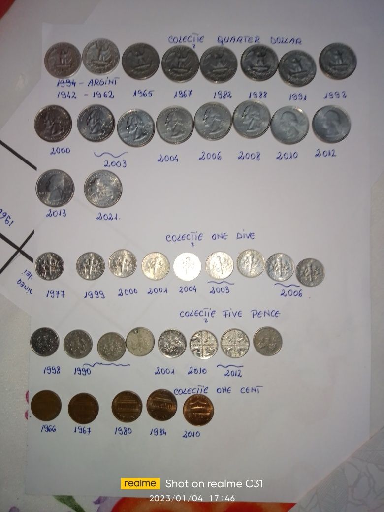 Colecție de monede vechi rare