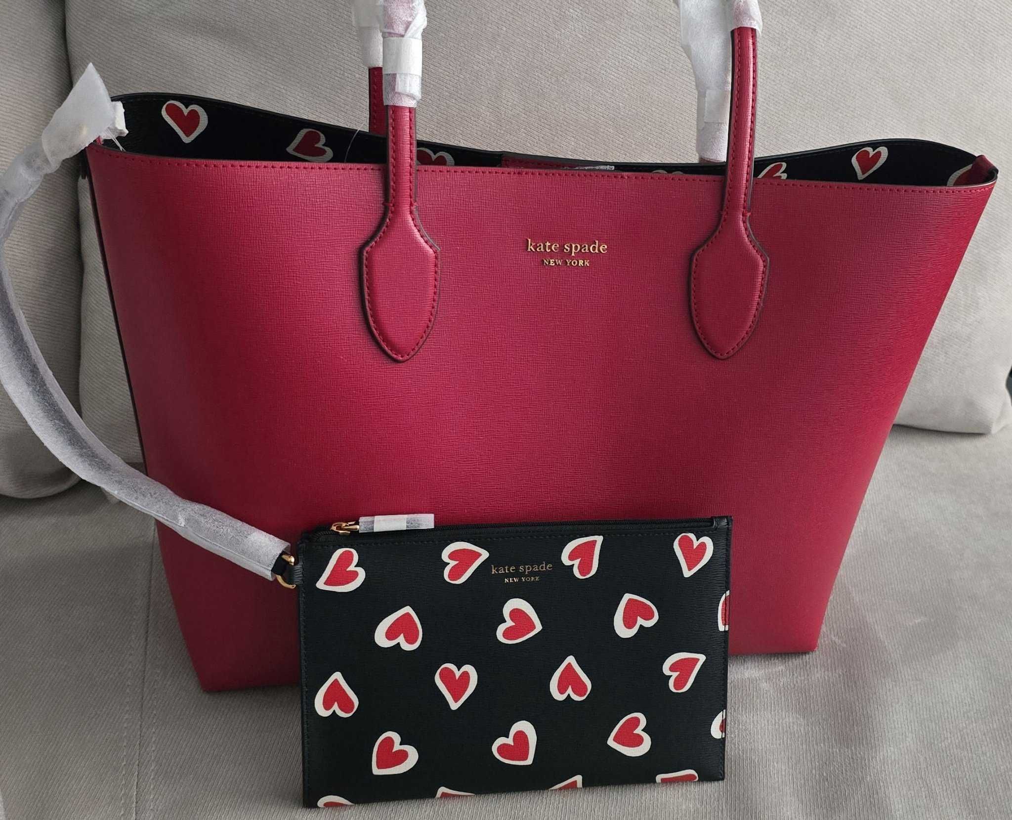 НОВО! KATE SPADE Bleecker Stencil Hearts Pop
