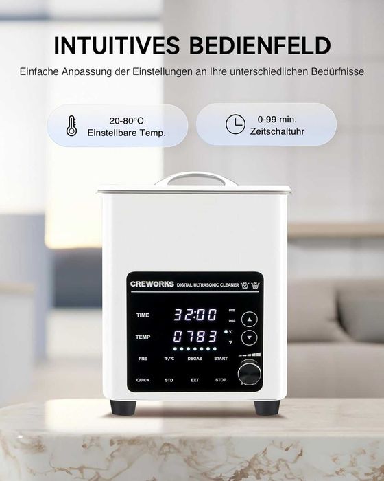 Ултразвукова вана CREWORKS 2L 60W Professional Ultrasonic,Гаранция