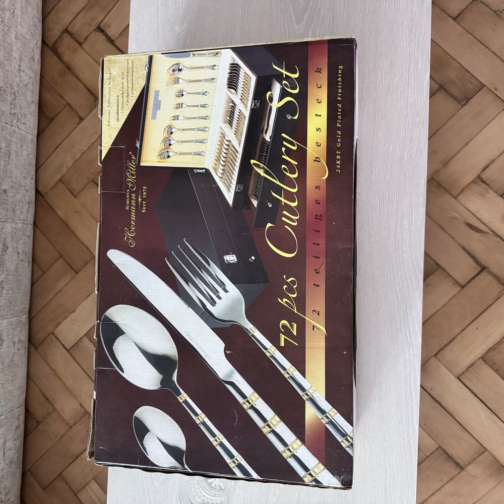 Set 72 Tacamuri Lux Inox Placate cu Aur