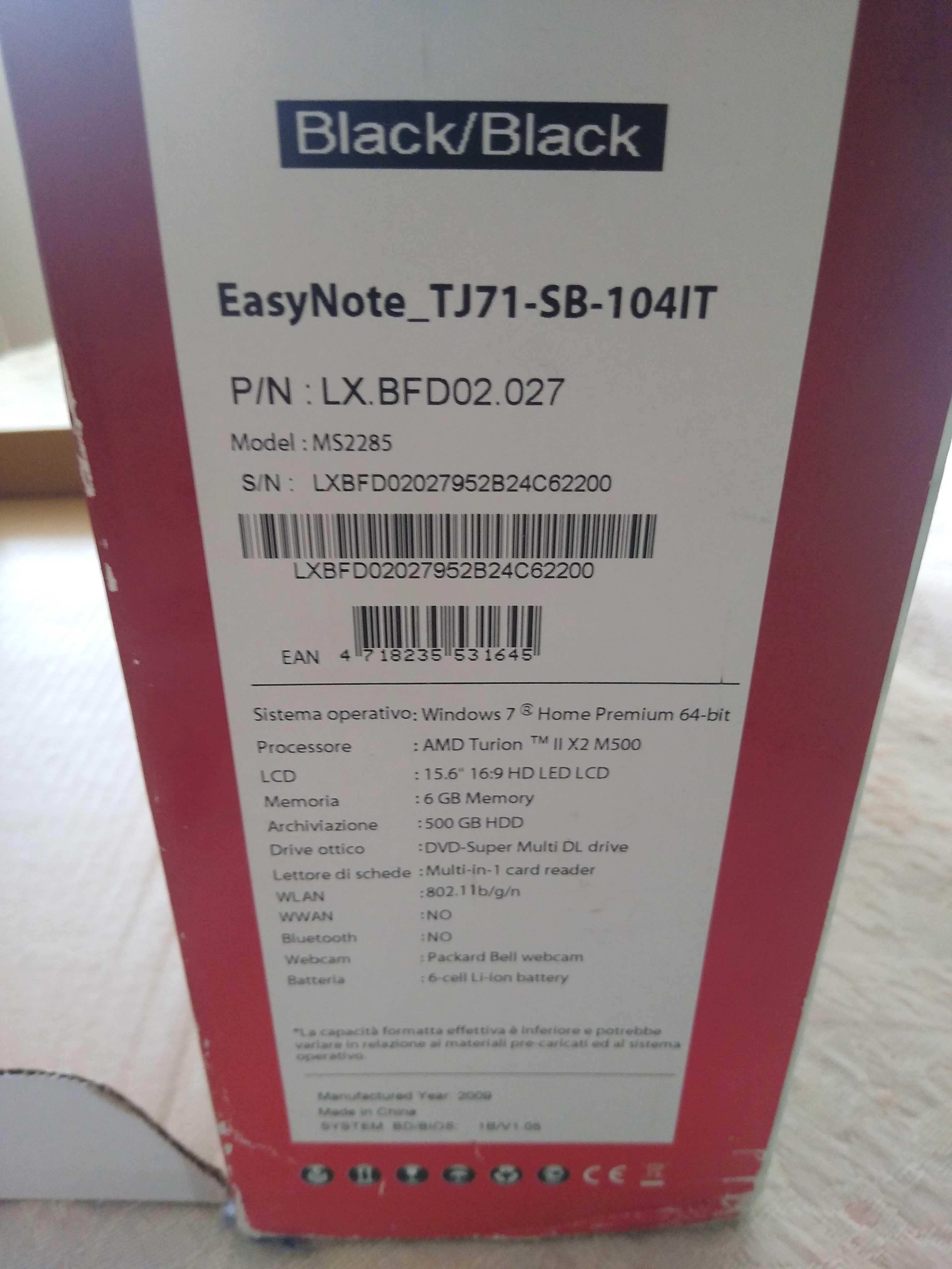 Laptop EasyNote de la Packardbell