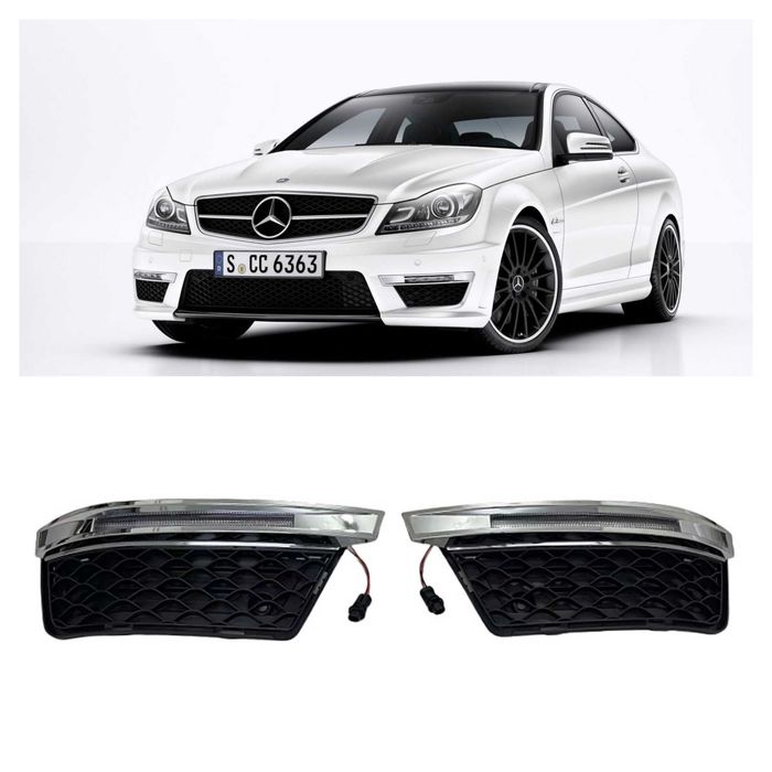 НОВИ DRL LED Дневни светлини за Mercedes W204 C63 AMG броня