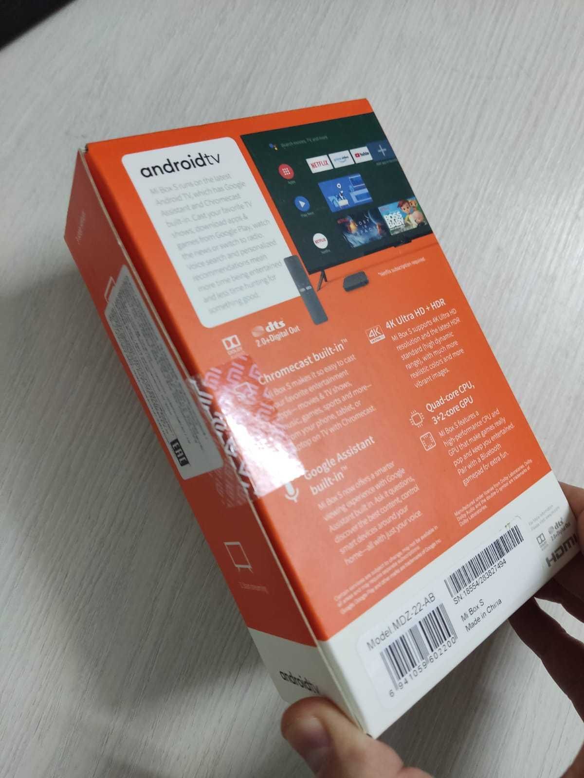 ТВ приставка Xiaomi Mi TV Box S, НОВАЯ. Могу сразу настроить.