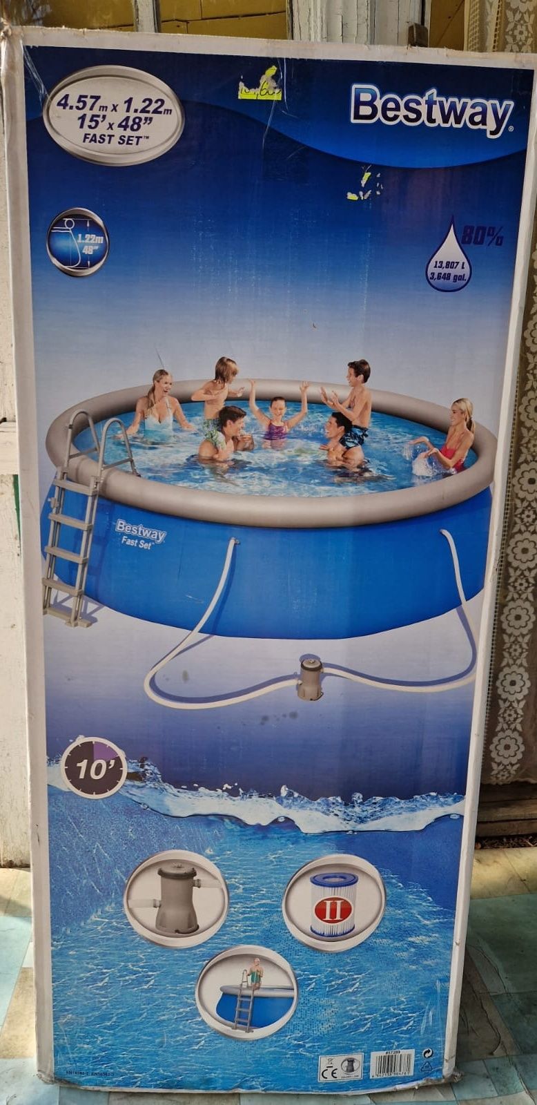 Продам бескаркасный бассейн размер 4,57×1,22